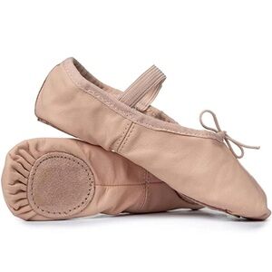 Women’s Ballet Flats - Blush Pink Leather Dance Shoes
